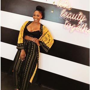 Aztec print kimono pants set